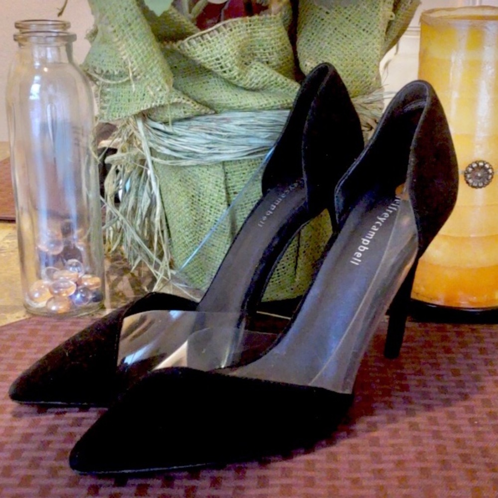 Jeffrey Campbell Black Satin Heels
